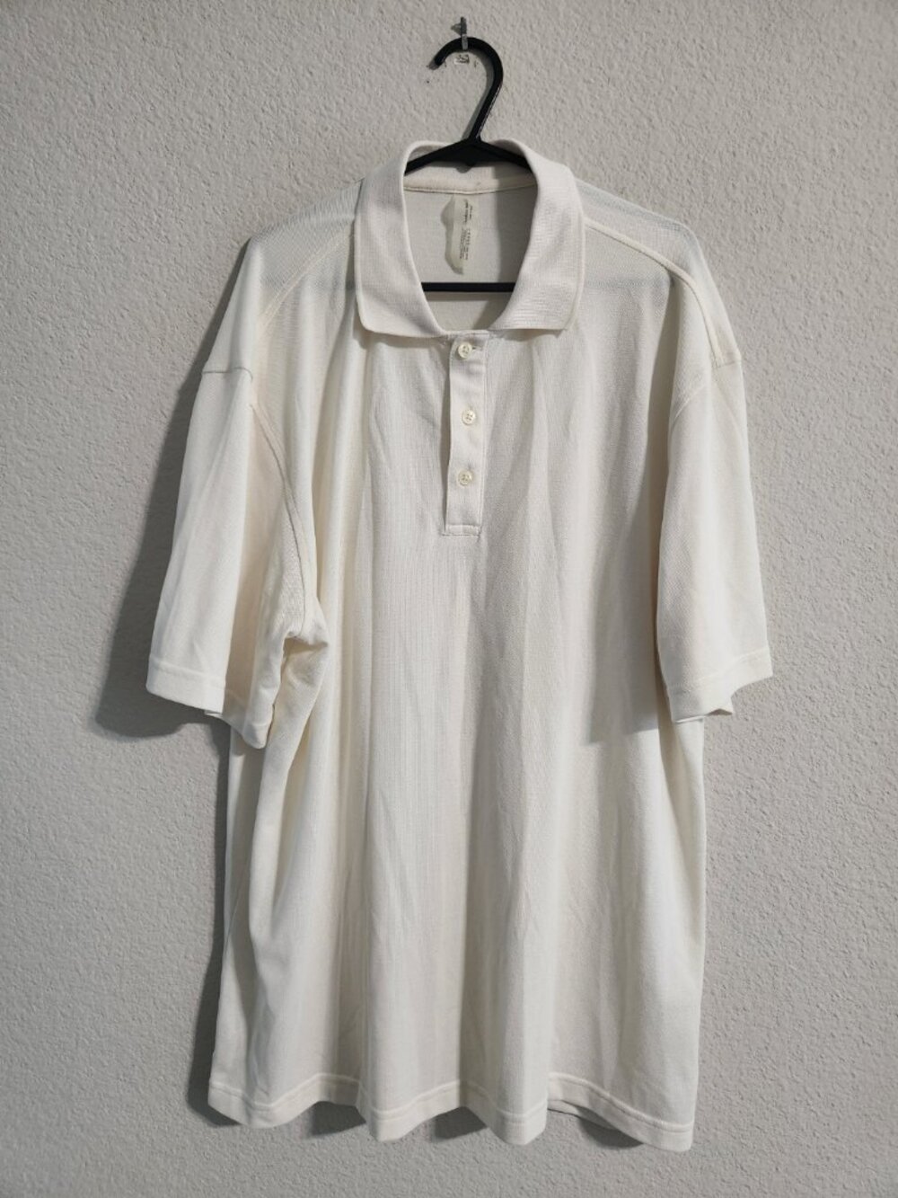 Outdoor Voices Off-White Birdie Polo Milk Stone S/S size XL